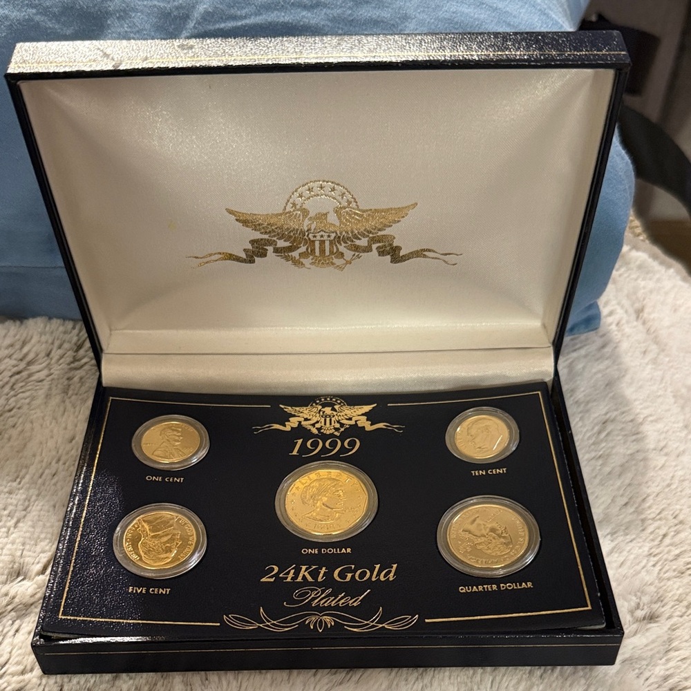 1999 U. S. 24kt Gold Plated 5 coin Set